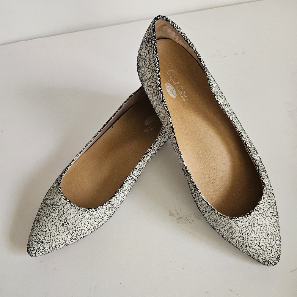 Dr Scholls Kimber Original Collection Womens Size 8.5 Black And Cream Flat And P